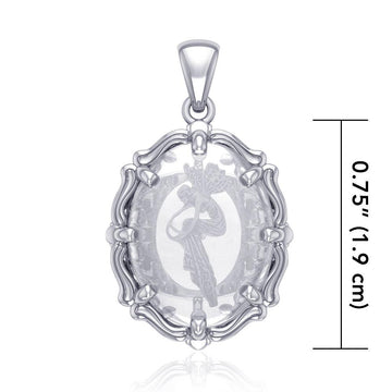 Fairy Sterling Silver Pendant with Natural Clear Quartz TPD5126 - Jewelry